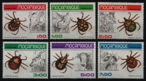 Mosambik 1980 - Mi-Nr. 737-742 ** - MNH - Zecken