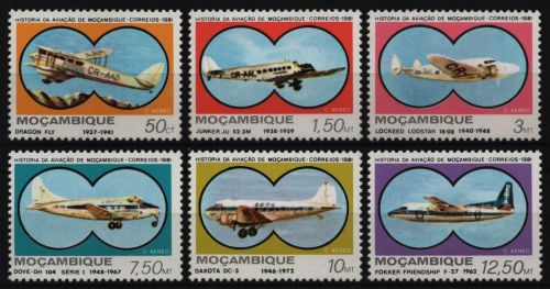 Mosambik 1981 - Mi-Nr. 810-815 ** - MNH - Flugzeuge / Airplanes