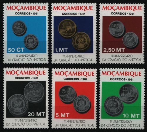 Mosambik 1981 - Mi-Nr. 822-827 A ** - MNH - Neue Währung
