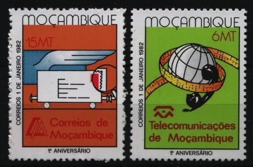 Mosambik 1982 - Mi-Nr. 871-872 ** - MNH - Post- und Fernmeldewesen