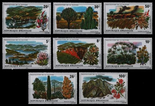 Ruanda 1975 - Mi-Nr. 744-751 A ** - MNH - Natur - Landschaften