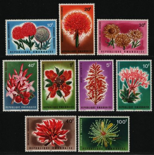 Ruanda 1966 - Mi-Nr. 157-166 A ** - MNH - Blumen / Flowers