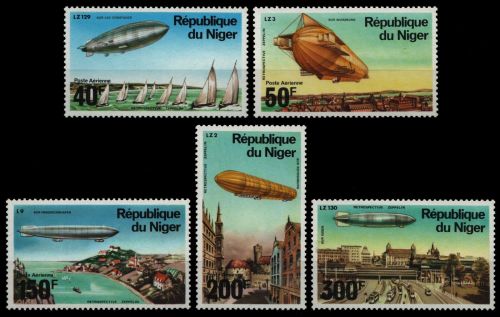 Niger 1976 - Mi-Nr. 522-526 A ** - MNH - Zeppelin