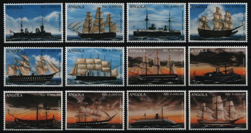 Angola 1996 - Mi-Nr. 1070-1081 ** - MNH - aus KLB - Schiffe / Ships