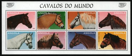 Angola 1997 - Mi-Nr. 1139-1146 ** - MNH - KLB - Pferde / Horses