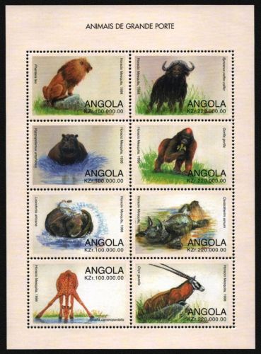 Angola 1998 - Mi-Nr. 1237-1244 ** - MNH - KLB - Wildtiere / Wild animals