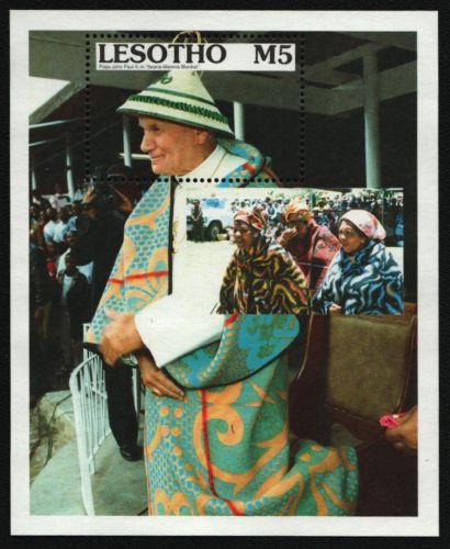 Lesotho 1990 - Mi-Nr. Block 74 ** - MNH - Papst Johannes Paul II