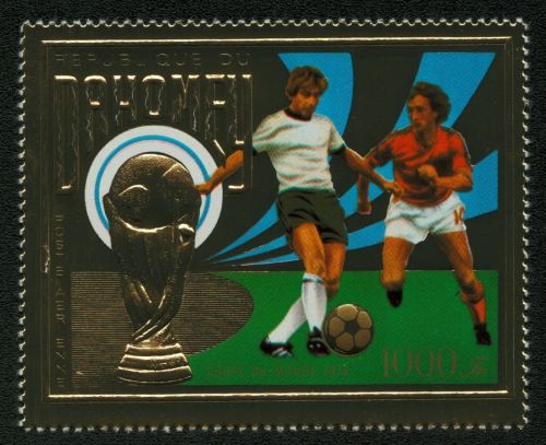 Dahomey 1974 - Mi-Nr. 586 A ** - MNH - Gold - Fußball / Soccer
