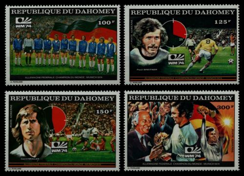 Dahomey 1974 - Mi-Nr. 605-608 A ** - MNH - Fußball / Soccer