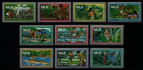 Niue 1978 - Mi-Nr. 208-217 ** - MNH - Freimarken / Definitives - Silberrand