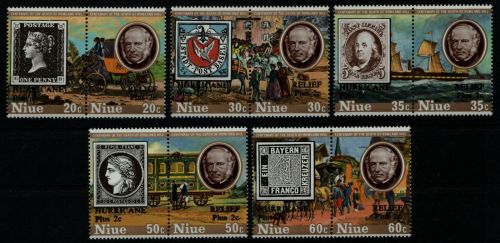 Niue 1980 - Mi-Nr. 274-283 ** - MNH - Marke auf Marke - Hurrican relief