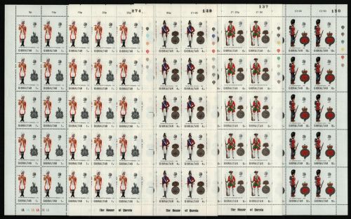 Gibraltar 1973 - Mi-Nr. 302-305 ** - MNH - Bogen - Uniformen V
