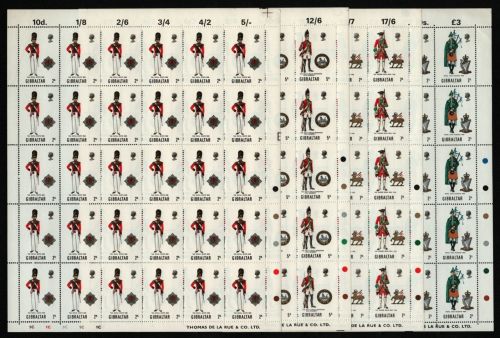 Gibraltar 1970 - Mi-Nr. 237-240 ** - MNH - Bogen - Uniformen II