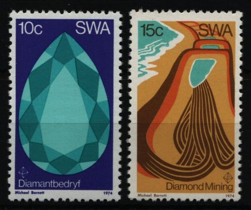 Südwestafrika 1974 - Mi-Nr. 399-400 ** - MNH - Diamanten