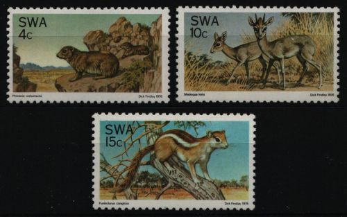 Südwestafrika 1976 - Mi-Nr. 420-422 ** - MNH - Wildtiere / Wild animals