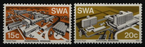 Südwestafrika 1976 - Mi-Nr. 423-424 ** - MNH - Moderene Gebäude