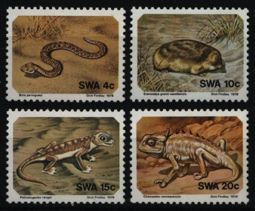 Südwestafrika 1978 - Mi-Nr. 440-443 ** - MNH - Reptilien / Reptiles