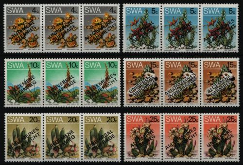 Südwestafrika 1978 - Mi-Nr. 452-457 I-III ** - MNH - Pflanzen / Plants