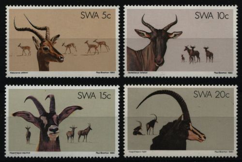 Südwestafrika 1980 - Mi-Nr. 472-475 ** - MNH - Wildtiere / Wild animals