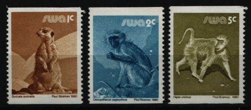 Südwestafrika 1980 - Mi-Nr. 493-495 ** - MNH - Wildtiere / Wild animals