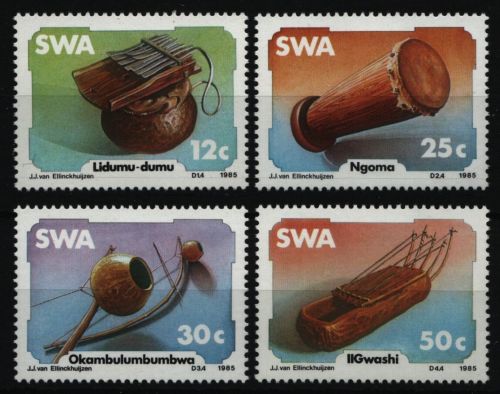 Südwestafrika 1985 - Mi-Nr. 579-582 ** - MNH - Musikinstrumente