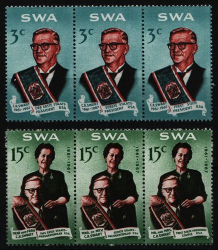 Südwestafrika 1968 - Mi-Nr. 350-355 ** - MNH - Streifen - Charles Roberts Swart