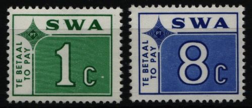 Südwestafrika 1971 - Porto - Mi-Nr. 102-103 ** - MNH - Ziffern