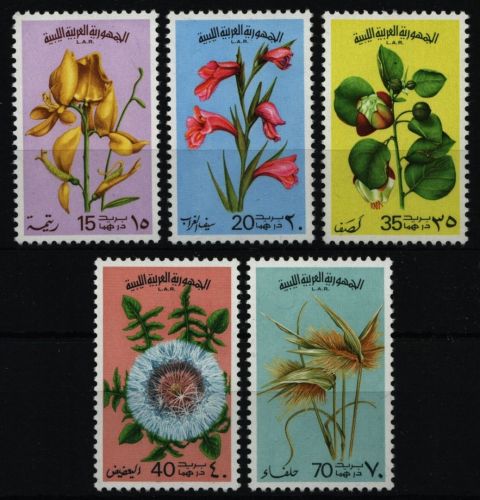 Libyen 1976 - Mi-Nr. 547-551 ** - MNH - Blumen / Flowers