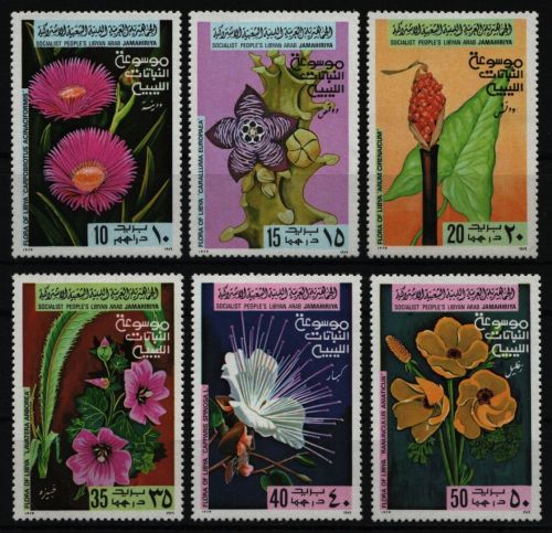 Libyen 1979 - Mi-Nr. 728-733 A ** - MNH - Blüten / Blossoms