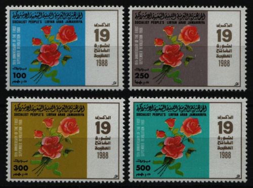 Libyen 1988 - Mi-Nr. 1795-1798 ** - MNH - Rosen / Roses