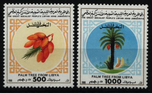Libyen 1988 - Mi-Nr. 1809-1810 ** - MNH - Palme / Palm tree