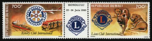 Mali 1983 - Mi-Nr. 962-963 ** - MNH - Zierfeld I - Lions - Rotary