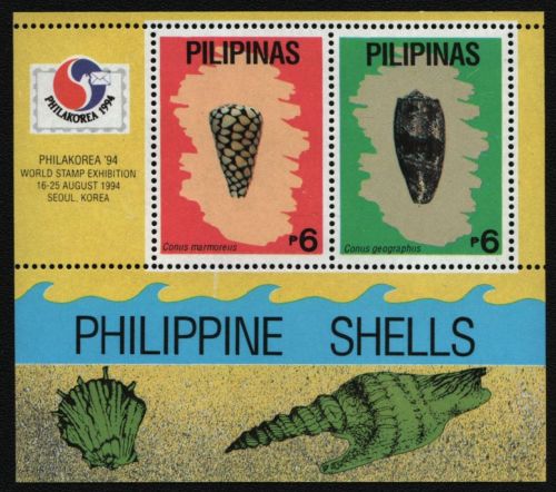 Philippinen 1994 - Mi-Nr. Block 78 ** - MNH - Meeresschnecken / Marine snails