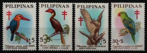 Philippinen 1967 - Zwangszuschlagsmarken - Mi-Nr. 21-24 ** - MNH - Vögel / Birds