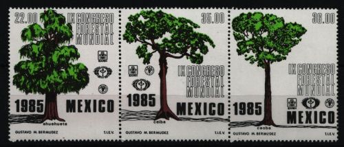 Mexiko 1985 - Mi-Nr. 1936-1938 ** - MNH - Bäume / Trees
