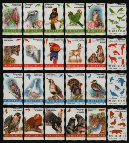 Mexiko 1994 - Mi-Nr. 2405-2428 ** - MNH - Wildtiere / Wild animals