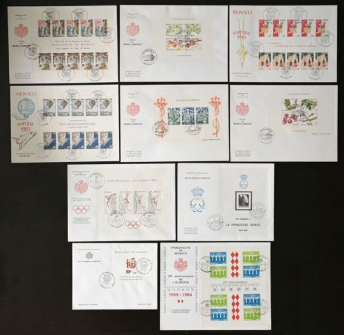 Monaco 1981-1984 - 10 x FDC - Lot