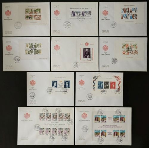 Monaco 1987-1990 - 10 x FDC - Lot