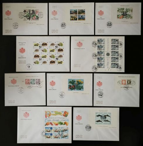 Monaco 1991-1992 - 10 x FDC - Lot
