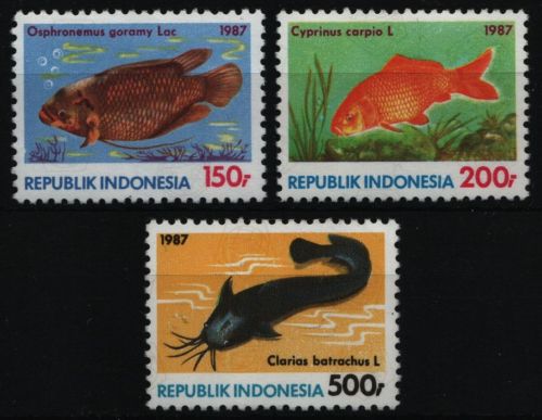 Indonesien 1987 - Mi-Nr. 1242-1244 ** - MNH - Fische / Fish