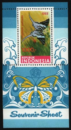 Indonesien 1988 - Mi-Nr. Block 65 A ** - MNH - Schmetterlinge / Butterflies