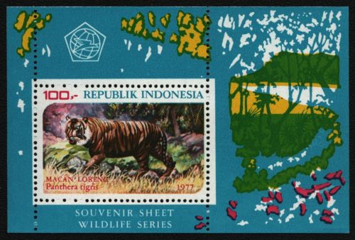 Indonesien 1977 - Mi-Nr. Block 25 A ** - MNH - Tiger