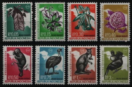 Indonesien - Westirian 1968 - Mi-Nr. 23-30 ** - MNH - Fauna & Flora