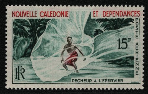 Neukaledonien 1962 - Mi-Nr. 377 ** - MNH - Fischfang