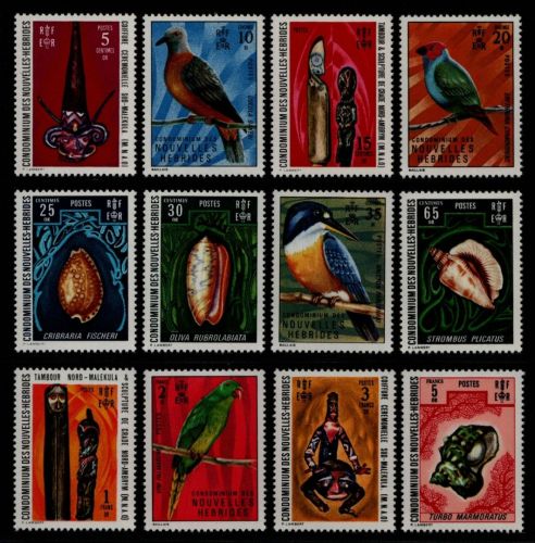 Neue Hebriden 1972 - Mi-Nr. 335-346 ** - MNH - Fauna & Kunst