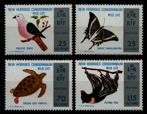 Neue Hebriden 1974 - Mi-Nr. 379-382 ** - MNH - Fauna