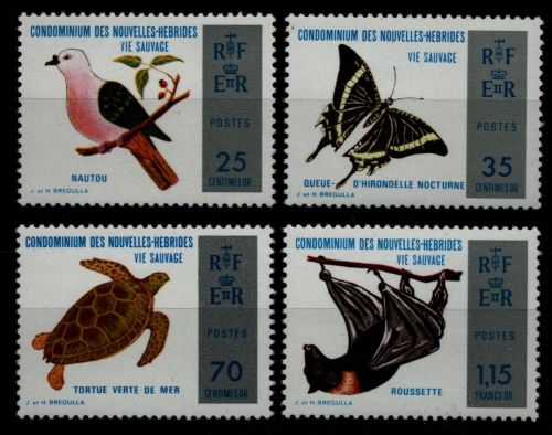 Neue Hebriden 1974 - Mi-Nr. 383-386 ** - MNH - Fauna