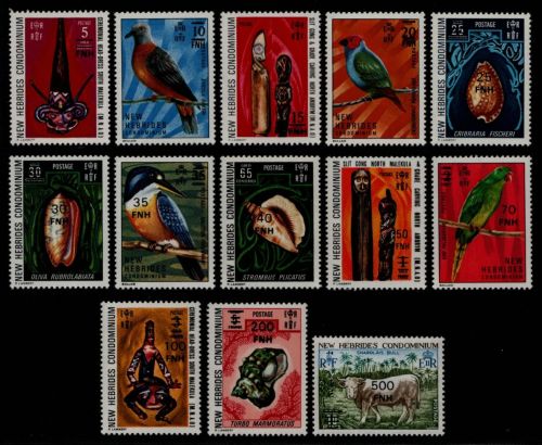 Neue Hebriden 1977 - Mi-Nr. 447-459 I ** - MNH - Fauna & Kunst
