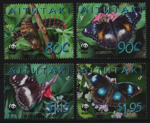Aitutaki 2008 - Mi-Nr. 778-781 ** - MNH - Schmetterlinge / Butterflies