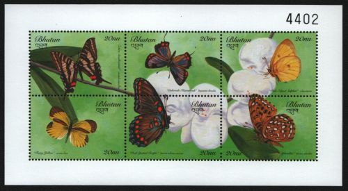 Bhutan 1999 - Mi-Nr. 1930-1935 ** - MNH - KLB - Schmetterling / Butterflies